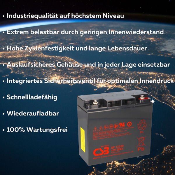 Bleiakku 72V 20Ah ( 6x 12V 20Ah)